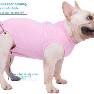 Caslfuca Dog Surgery Recovery Suit - After Spay, Abdominal Wounds Post Surgical Recovery, Anti Licking Breathable Dog Onesies for Small, Medium & Large Pet, Alternative Bandages Cone E-Collar