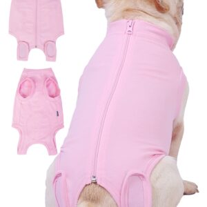 Caslfuca Dog Surgery Recovery Suit - After Spay, Abdominal Wounds Post Surgical Recovery, Anti Licking Breathable Dog Onesies for Small, Medium & Large Pet, Alternative Bandages Cone E-Collar