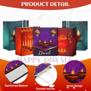 Set of 16 Happy Diwali Gift Bags Diwali Theme Party Gift Bag Festival of Lights Birthday Gift Packs Treat Snacks Candy Bags Diwali Party Favors Decorations