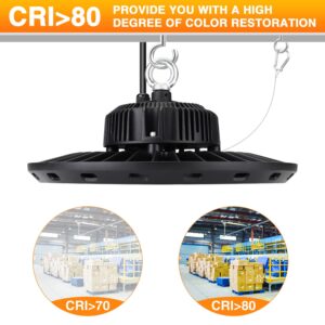 CHMLT UFO LED High Bay Light 100W 15000lm 5000K (Eqv. to 400W HPS/MH), High Bay Led Lights for Shop Warehouse Factory