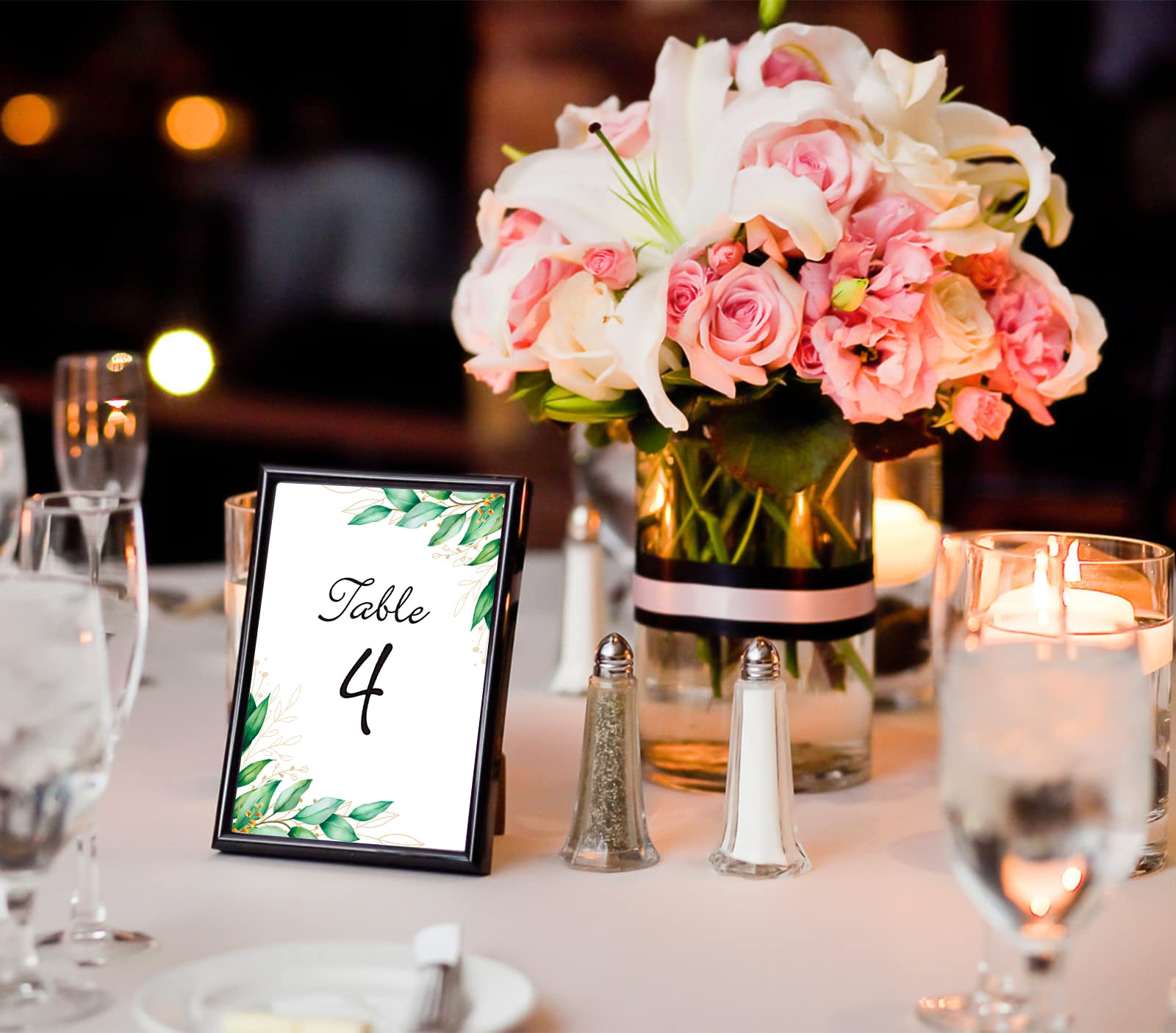 SICOHOME Wedding Table Numbers Cards 1-30 with Head Table Numbers Greenery Table Cards Double Sided Party Table Numbers for Wedding Reception Baby Shower Birthday Bridal Party Anniversary Banquets