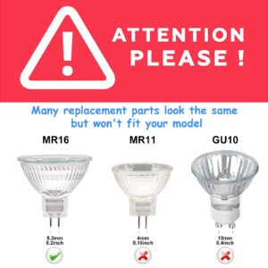 ETUOLMP MR16 Halogen Bulb 20W 12V, Durable 6 Packs High Output Halogen Light Bulbs 2 pin GU5.3 Base for Landscape Lights, Track Lights, Fiber Optics, Desk Lamps, Dimmable, 2700K Warm White