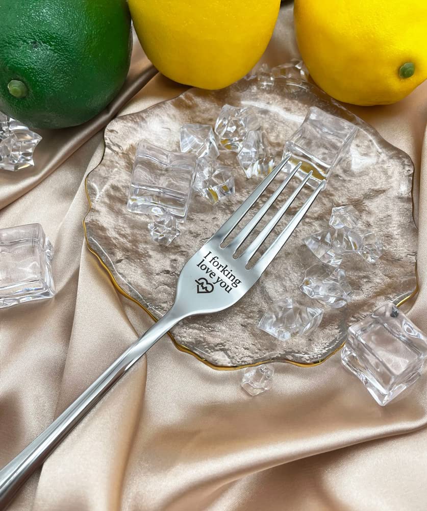 I Forking Love You Fork Gifts for Him Her Anniversary Christmas Gifts for Boyfriend Girlfriend Birthday Gifts for Husband Wife Dessert Dinner Forks for Hubby Wifey