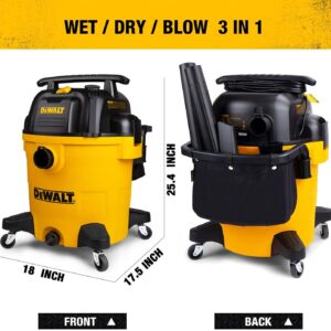 DEWALT Poly Wet/Dry Vacuum DXV12P 12 Gallon Professional Shop Vacuum, 5.5 HP Power, 27 ft Working Range