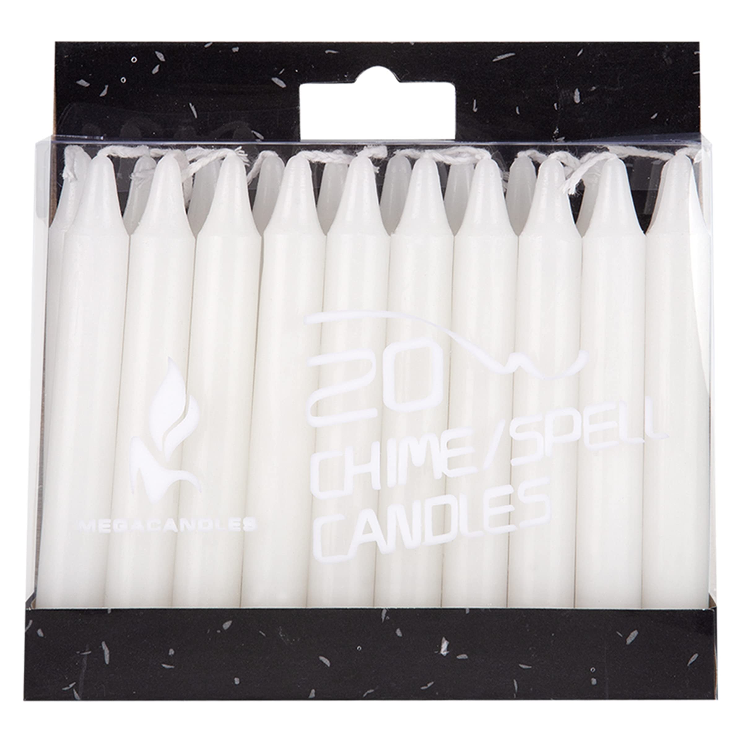 Mega Candles 20 pcs Unscented White Exquisite Mini Taper Candles, 4 Inch Tall x 1/2 Inch Diameter, Magic Chimes, Enchantment, Rituals, Casting Spells, Witchcraft, Wiccan, Altar, Metaphysical