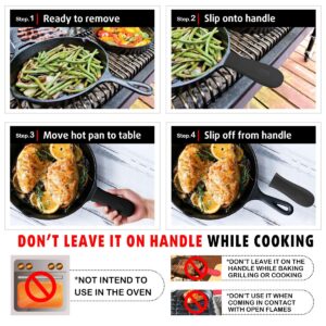 Cbiumpro 2-Pack Cast Iron Handle Cover, Silicone Heat Resistant Cast Iron Skillet Handle Cover, Hot Pan Handle Holder Sleeve