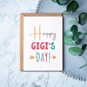 EirlysDesigns Happy Gigi's Day Card. Happy Birthday Card. Mother's Day Card. Card For Gigi. Card For Grandma. Mother's Day Card. Gigi Gift. Gift For Her, 5 x 7 inches