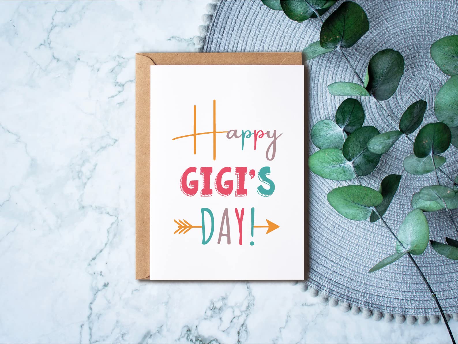 EirlysDesigns Happy Gigi's Day Card. Happy Birthday Card. Mother's Day Card. Card For Gigi. Card For Grandma. Mother's Day Card. Gigi Gift. Gift For Her, 5 x 7 inches