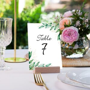 SICOHOME Wedding Table Numbers Cards 1-30 with Head Table Numbers Greenery Table Cards Double Sided Party Table Numbers for Wedding Reception Baby Shower Birthday Bridal Party Anniversary Banquets