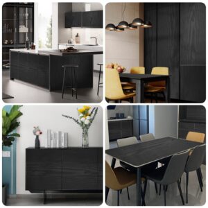 seonta Wood Contact Paper Black 16"x118" Wood Peel and Stick Wallpaper Waterproof Self Adhesive Wallpaper Table Sticker Cover Wood Vinyl Wrap for Countertop Desk Table Cabinets