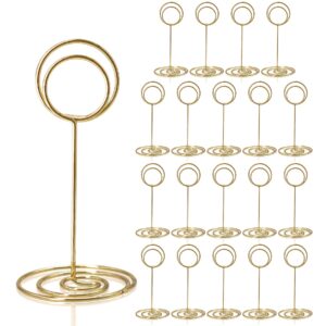 homwanna table number holders 20pcs - 3.35 inch place card holder table number stands for wedding party graduation reception restaurant home centerpiece decorations office memo picture photo (gold)