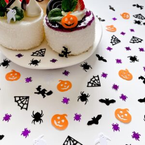 1100Pcs Halloween Confetti, Pumpkin Bat Witch Spider Confetti for Halloween Party Decorations,Metallic Foil Glitter Table Confetti Sprinkles