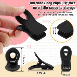 Chip Clips, Bag Clips, 6 Pack Black Magnetic Clips, Chip Clips Bag Clips Food Clips, Bag Clips for Food, Clips for Food Packages, Magnet Clips, Chip Bag Clip, Magnetic Chip Clips for Fridge