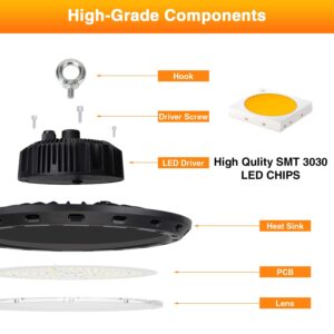 CHMLT UFO LED High Bay Light 100W 15000lm 5000K (Eqv. to 400W HPS/MH), High Bay Led Lights for Shop Warehouse Factory