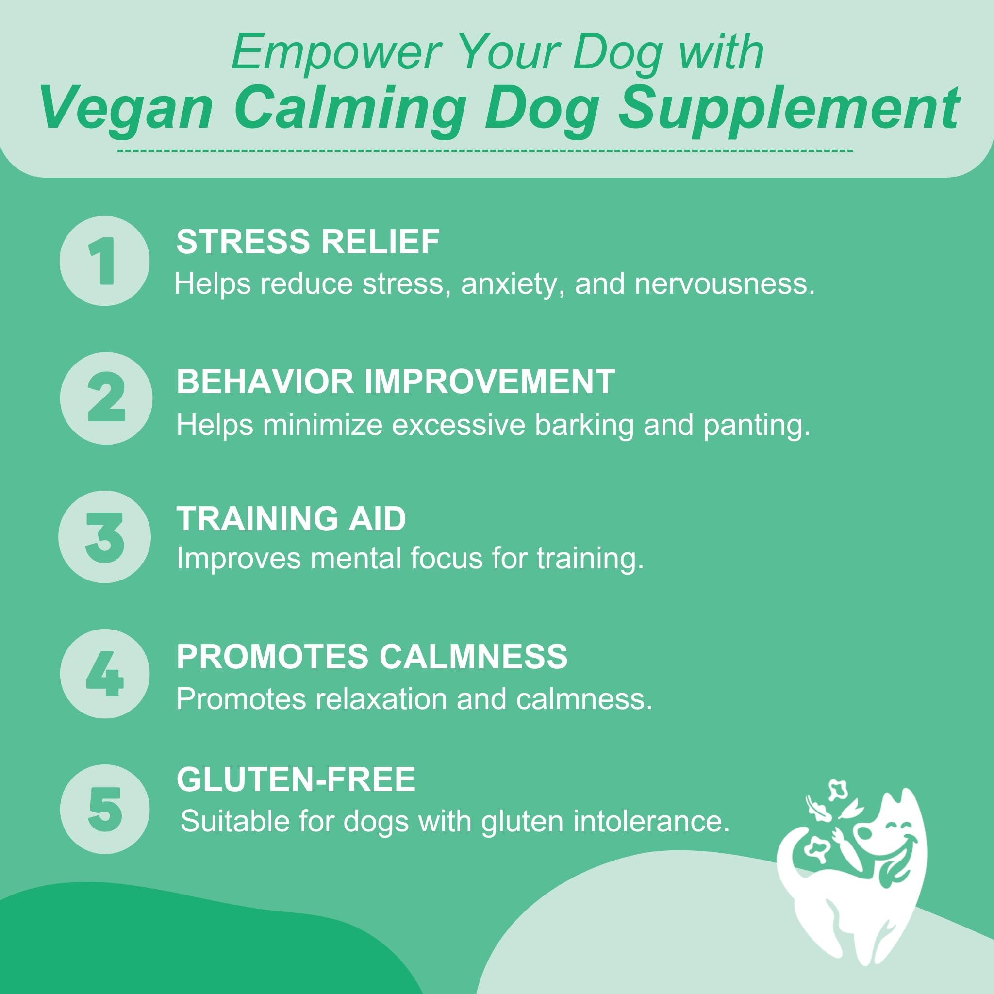 Vivus Pets Vegan Calming Chews for Dogs Anxiety Relief - Chick'n Flavored Dog Calming Treats for Training & Behavior Aid - All Natural Ingredients, Suitable for Dogs of All Breeds, 5.3 Oz