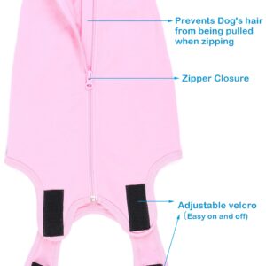 Caslfuca Dog Surgery Recovery Suit - After Spay, Abdominal Wounds Post Surgical Recovery, Anti Licking Breathable Dog Onesies for Small, Medium & Large Pet, Alternative Bandages Cone E-Collar