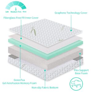 Opoiar Twin Kids Mattress 6 Inch, Memory Foam Mattress for Kids Twin Size in a Box,Medium Firm Bamboo Gel Infused Mattress for Bunk Bed,with White Cover,Made in USA,Supportive,CertiPUR-US