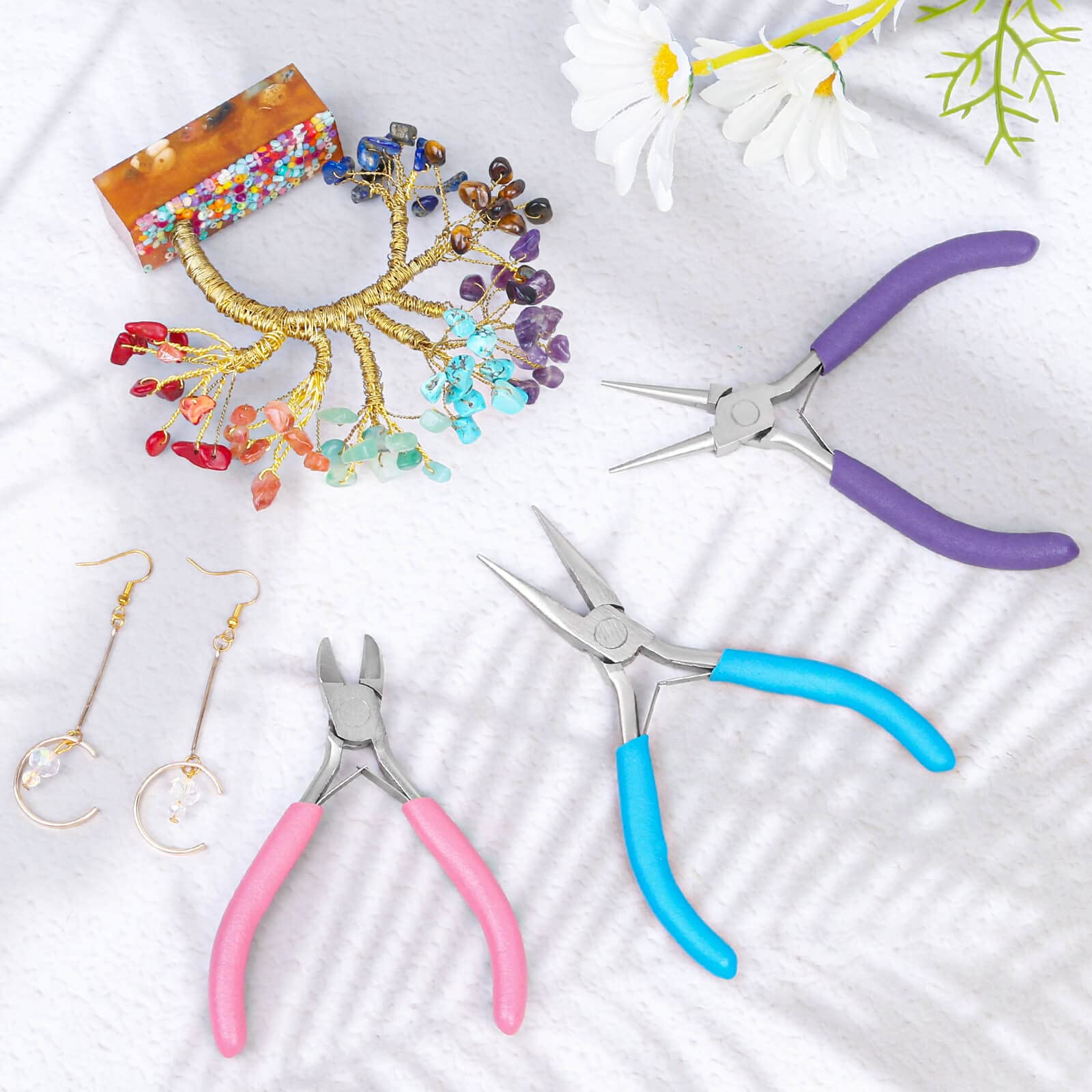 Jewelry Pliers Set - Needle Nose, Round Nose and Wire Cutters for Jewelry Making, Repair and Crafts