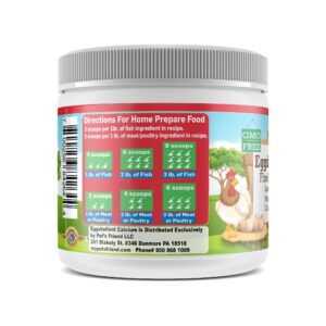 Calcium for Dogs and Cats - Fine Eggshell Powder - Strong Hip & Joint Supplement for Dogs and Cats- Dietary Supplement - No Additives - Pet's Friend Eggshellent Calcium 6oz