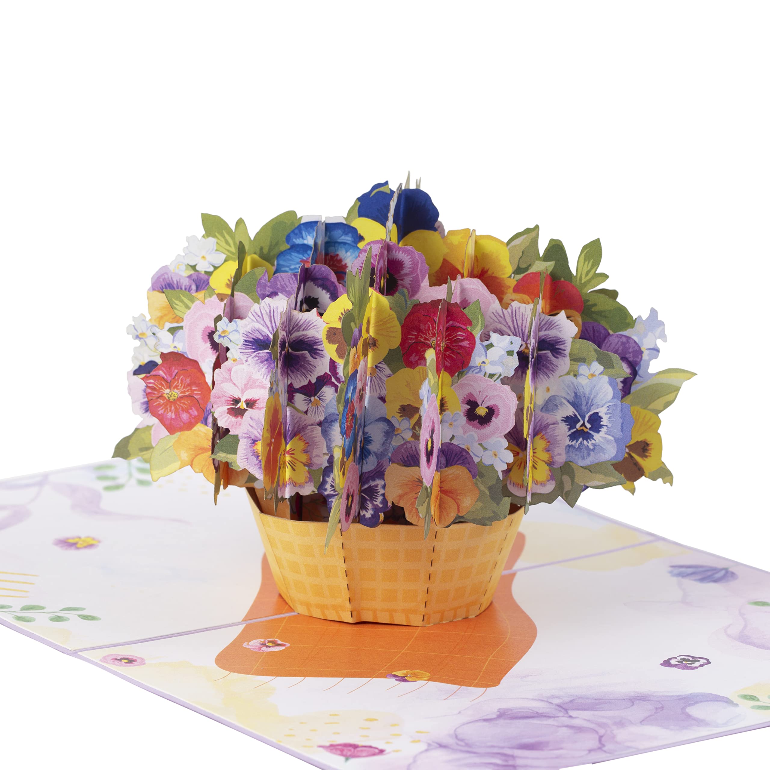 TRUANCE Pop Up Card, Greeting Card, Pansy Flower Basket, For Mother's Day, Fathers Days, Anniversary Card, Birthday Card, Love Card, Valentine Cards, Thank You Card, All Occasions