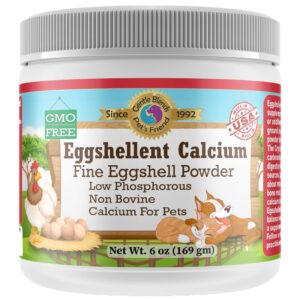 Calcium for Dogs and Cats - Fine Eggshell Powder - Strong Hip & Joint Supplement for Dogs and Cats- Dietary Supplement - No Additives - Pet's Friend Eggshellent Calcium 6oz