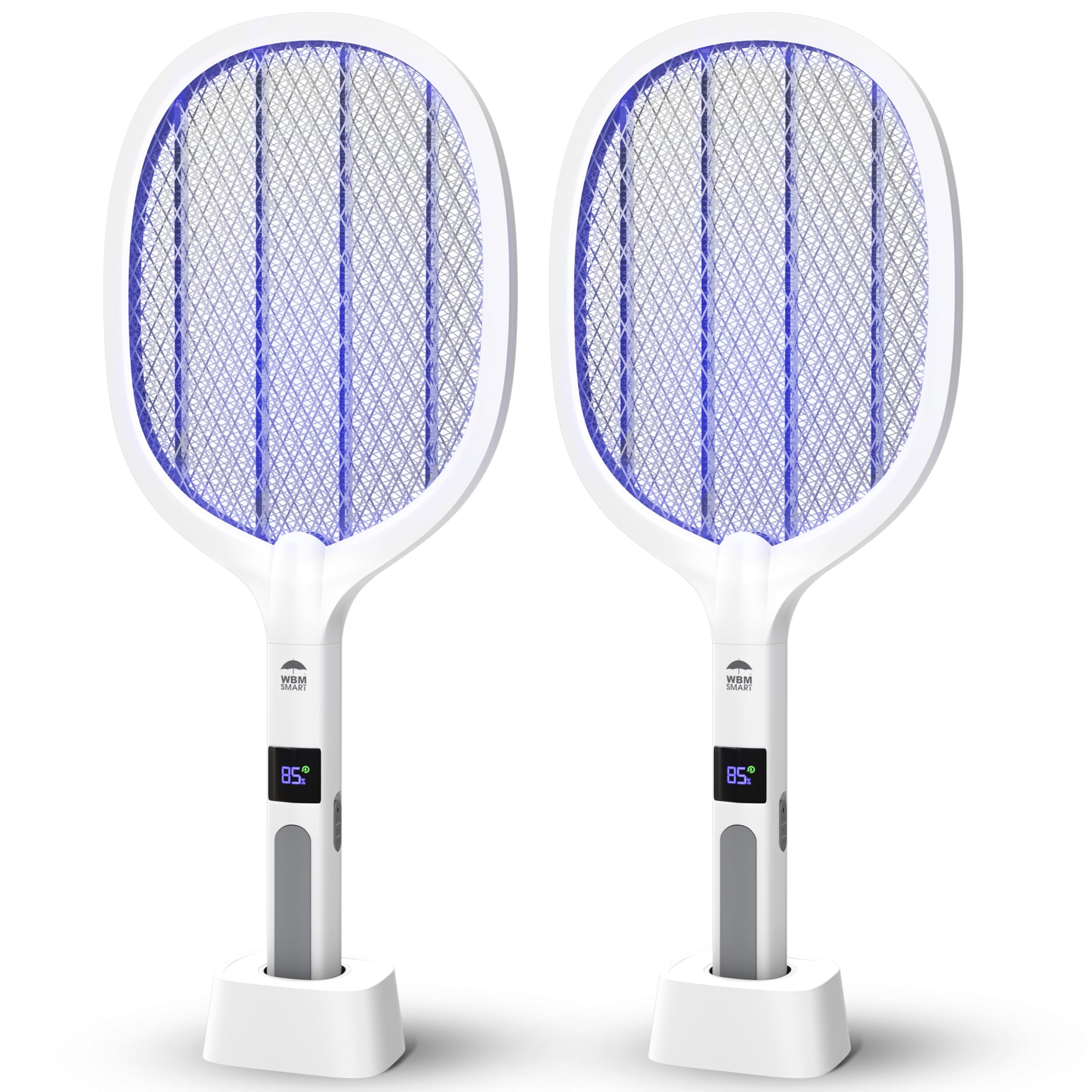 Natural Solution Bug Zapper, Electric Fly Swatter for Indoor and Outdoor - 2 PCS, White