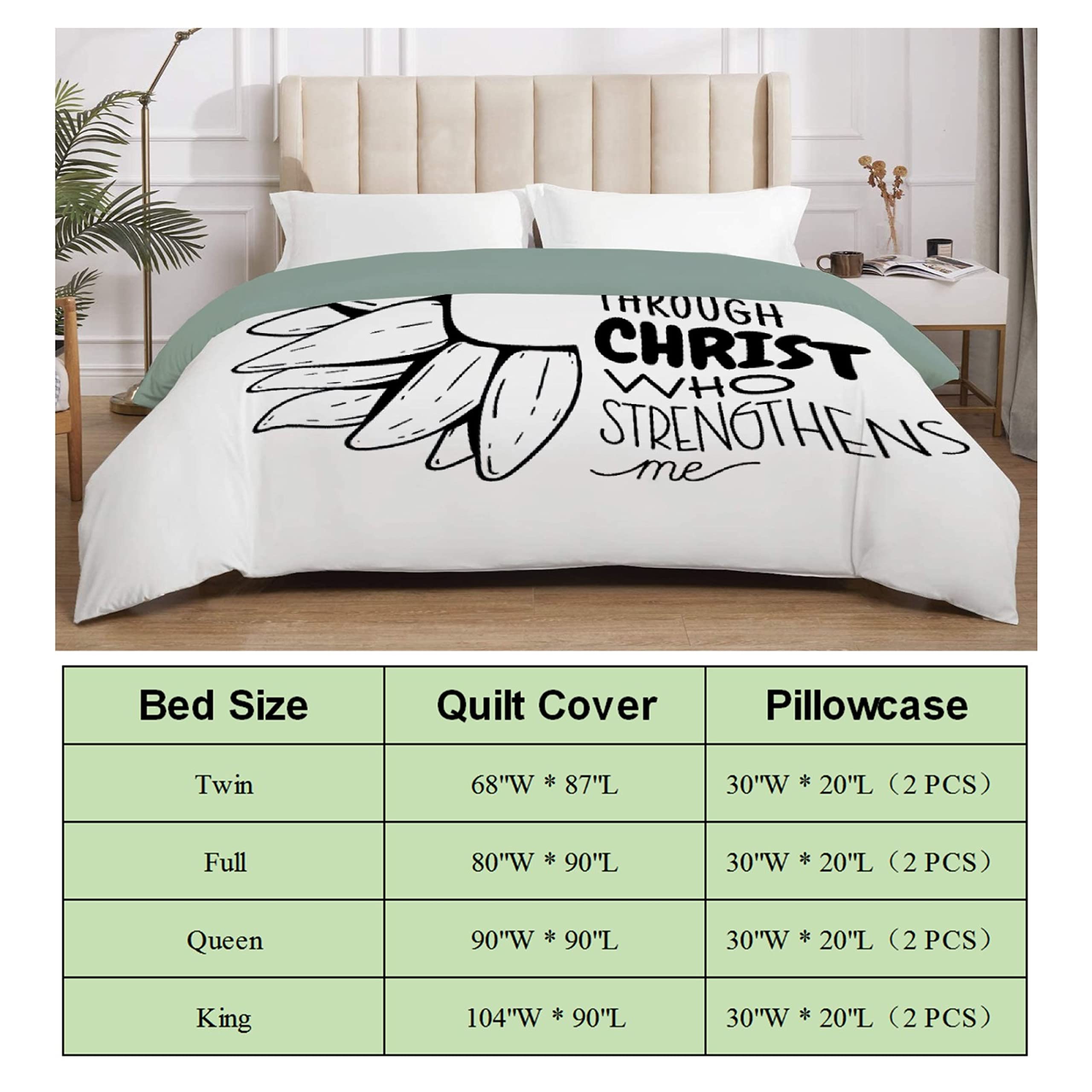 Bible Daisy Bible Verse Bedding Set Set for Women Men,Full 90x80In Religious Decor Christian Duvet Cover Set Scripture Comforter Cover Set 3 Pieces Inspirational Quilt Set for Dorm Bedroom