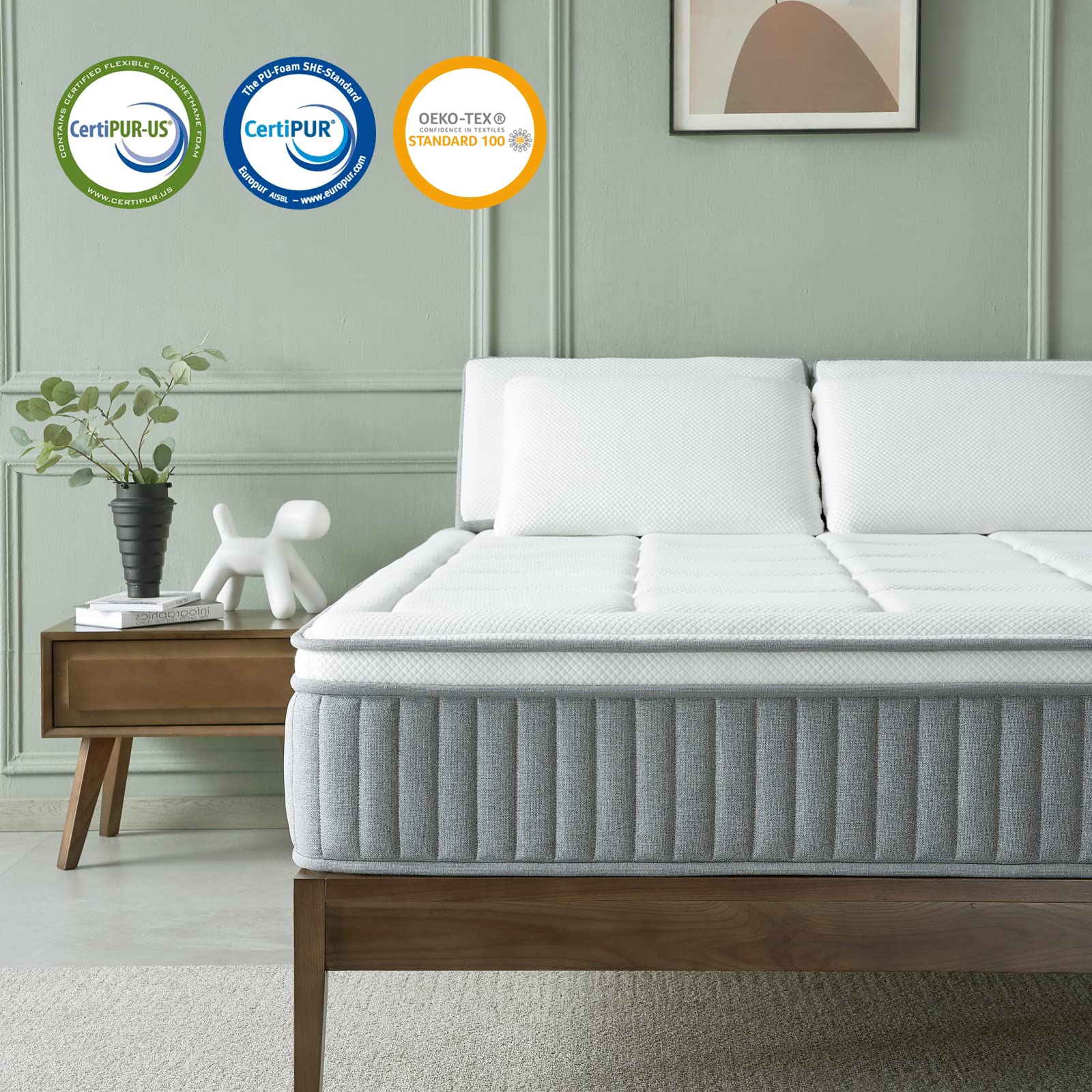 DIGLANT Queen Size Mattress,12 Inch Hybrid Gel Memory Foam Mattress with Pocket Spring, Breathable Medium Firm Mattress in a Box, Balance Support CertiPUR-US Certified