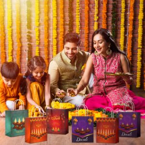 Set of 16 Happy Diwali Gift Bags Diwali Theme Party Gift Bag Festival of Lights Birthday Gift Packs Treat Snacks Candy Bags Diwali Party Favors Decorations