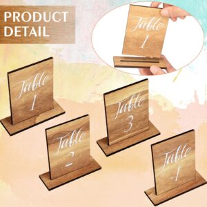 30 Pcs Wedding Wooden Table Numbers 1-30 Wedding Table Numbers with Wooden Base Rustic Wedding Centerpieces for Tables Number Wooden Sign for Banquet Restaurant Party Decor, 3.9 x 5.9 Inch