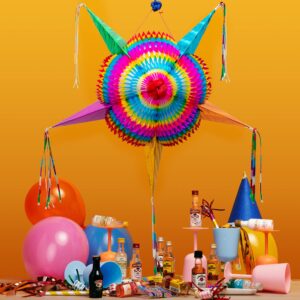 Mexican Piñata (Large 32 Inches Authentic Handmade) - Foldable Large Pinatas for Birthday Party - Piñatas para Cumpleaños - Mexican Pinata for Kids - Big Star Pinata - Cinco de Mayo Pinata for Adults