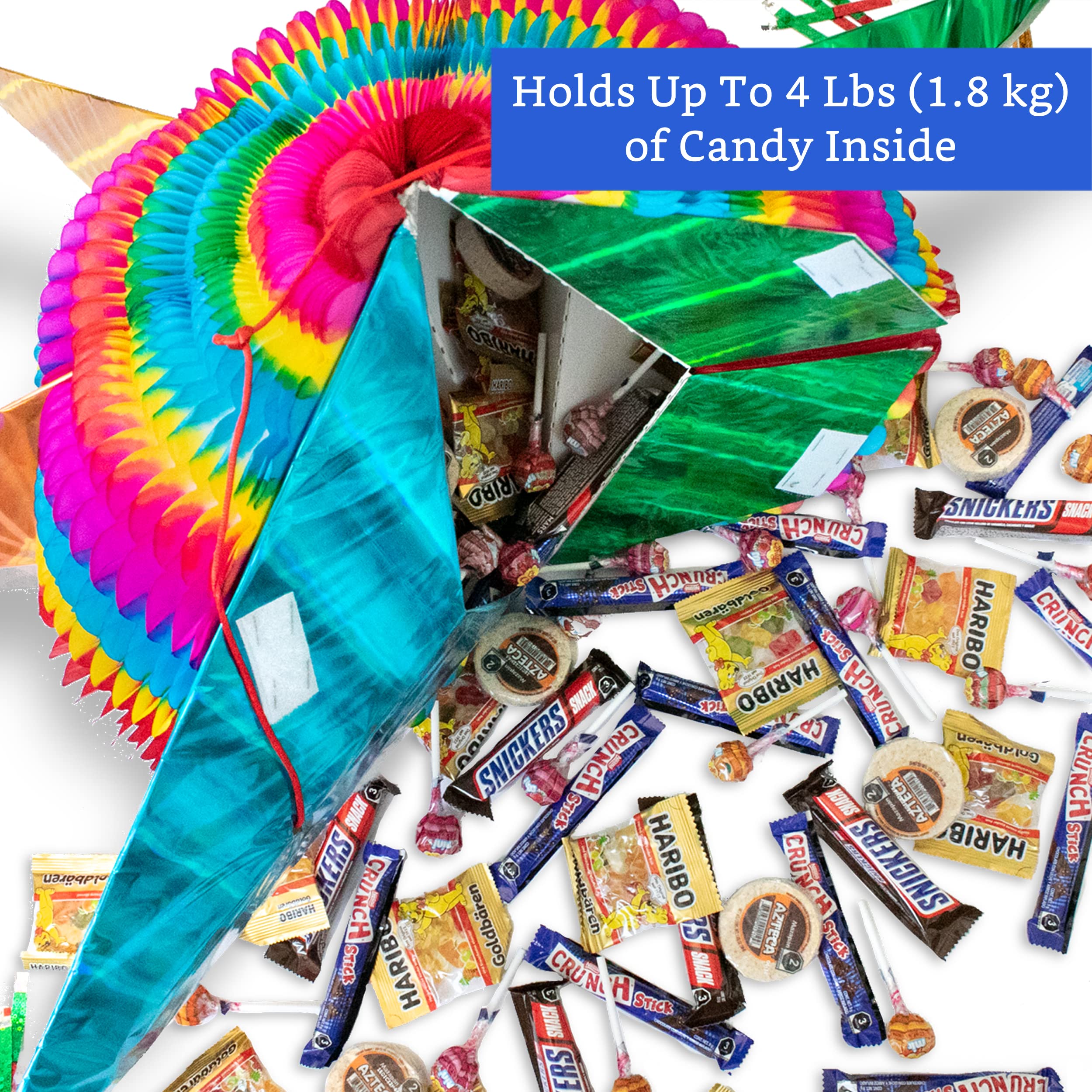 Mexican Piñata (Large 32 Inches Authentic Handmade) - Foldable Large Pinatas for Birthday Party - Piñatas para Cumpleaños - Mexican Pinata for Kids - Big Star Pinata - Cinco de Mayo Pinata for Adults