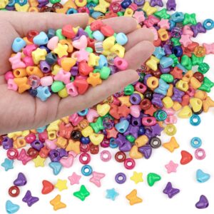 gmma 900 pcs pony beads for bracelet plastic beads for jewelry making colourful beads for friendship bracelets 6x9mm multi-colored beads for diy bracelet necklace party decoration supplies