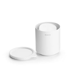 Brabantia MindSet Bathroom Storage Pot with Lid (Mineral Fresh White) Cue Tip, Cotton Pads, Jewellery Storage Organizer Holder for Washbasin or Cupboard