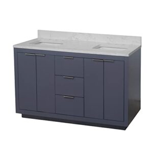 Kitchen Bath Collection Stockholm 60-inch Double Bathroom Vanity (Engineered Marble/Marine Gray): Includes Marine Gray Cabinet with Engineered Marble Countertop and White Ceramic Sinks