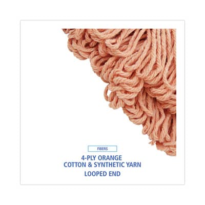 Boardwalk BWK503OR Super Loop Cotton/Synthetic Fiber Wet Mop Head - Large, Orange (12/Carton)