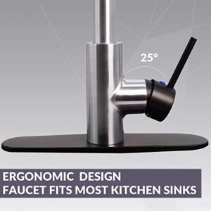 Westbrass KS18A-2012 21" Commercial Style Kitchen Faucet with Dual Function Open Coil Pull Down Sprayer and 1-Lever Handle, Stainless Steel/Oil Rubbed Bronze