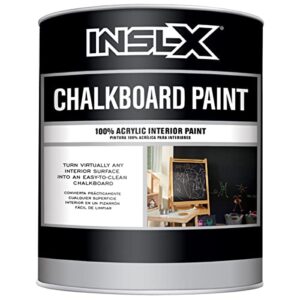 insl-x chalkboard paint, black, 1 quart | studio finishes for walls and diy projects | 100% acrylic interior paint, chk307809a-04, 32 fl oz (pack of 1)