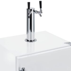 Summit Appliance SBC58WHBIADA 24" Wide Built-in Undercounter ADA Height Commercially Listed Dual Tap Beer Dispenser in White with Stainless Steel Handle, Automatic Defrost, Adjustable Thermostat