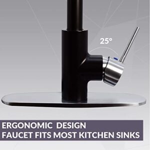 Westbrass KS18A-1220 21" Commercial Kitchen Faucet with Dual Function Open Coil Pull Down Sprayer and 1-Lever Handle, Oil Rubbed Bronze/Stainless Steel