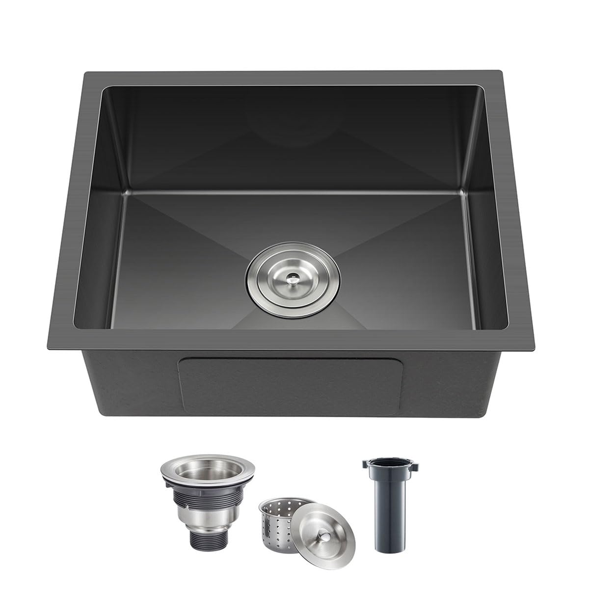 TSIBOMU 20 x 16 Inch Undermount Kitchen Sink, 304 Stainless Steel Single Bowl Small Kitchen Bar Sink Undermount, Brushed Nickel