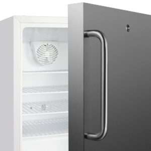 Summit Appliance SCR504SSTBADA 21" Wide Built-in Undercounter ADA Compliant Commercial All-refrigerator with Stainless Steel Door, Front Lock, Automatic Defrost and White Cabinet