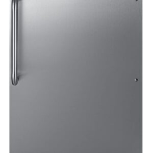 Summit Appliance SCR504SSTBADA 21" Wide Built-in Undercounter ADA Compliant Commercial All-refrigerator with Stainless Steel Door, Front Lock, Automatic Defrost and White Cabinet