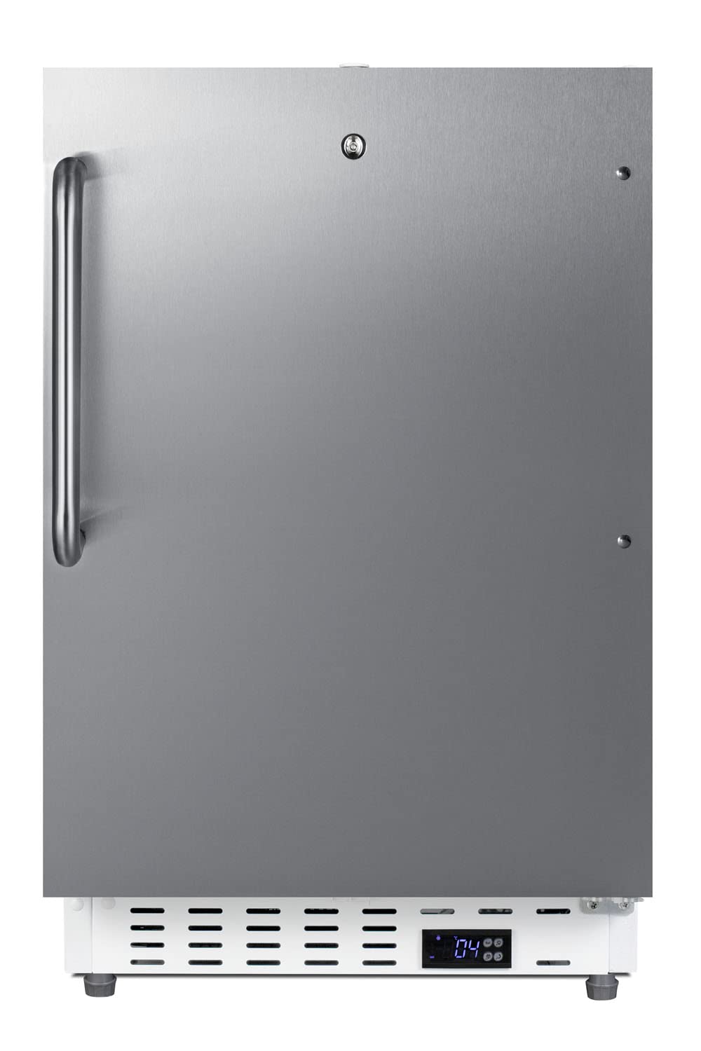 Summit Appliance SCR504SSTBADA 21" Wide Built-in Undercounter ADA Compliant Commercial All-refrigerator with Stainless Steel Door, Front Lock, Automatic Defrost and White Cabinet