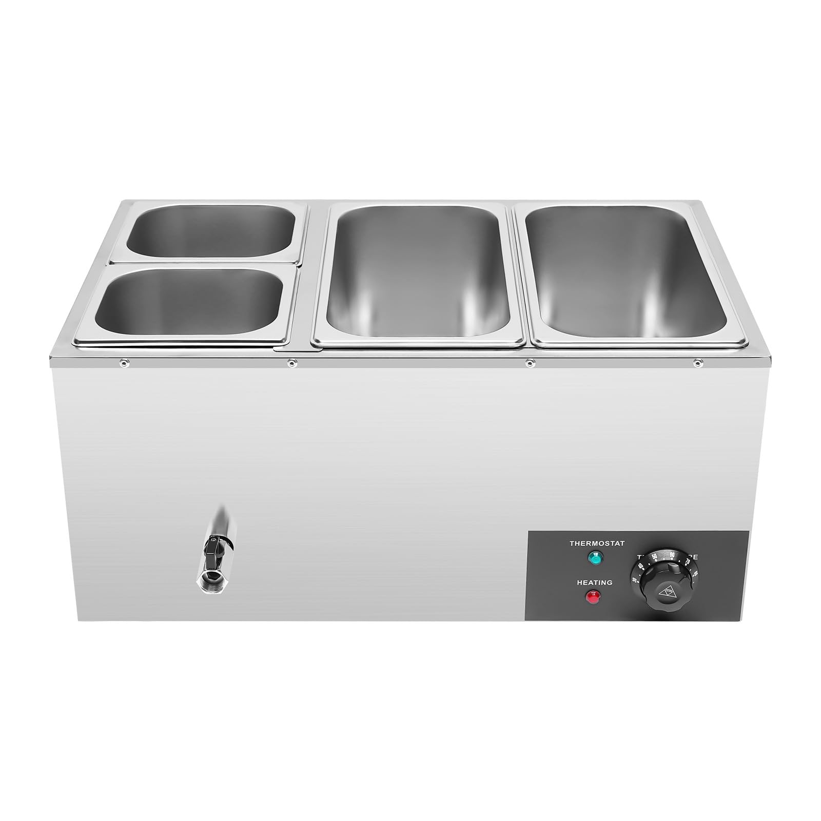 110V 4-Pan Commercial Buffet Food Warmer,850W Electric Stainless Steel Steam Table with Temperature Control,Professional Buffet Server Food Warming Tray for Catering and Restaurants Use