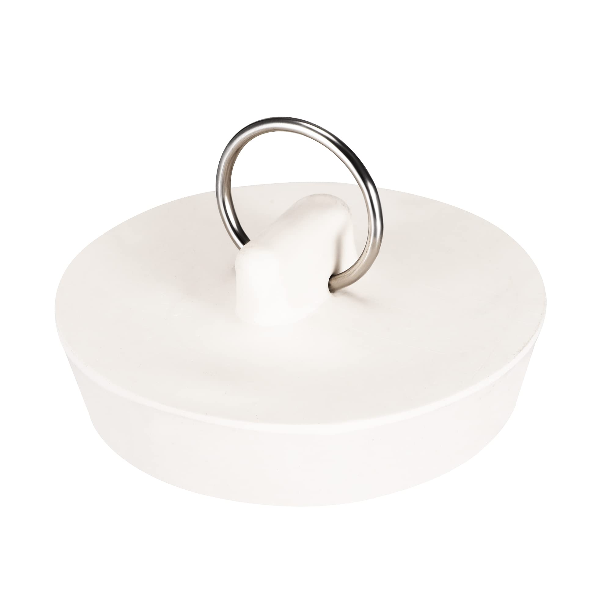 uxcell Rubber Sink Plug, White Drain Stopper Fit 2-3/32" to 2-3/16" Drain with Hanging Ring for Bathtub Kitchen and Bathroom