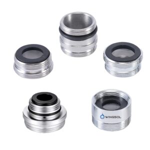 𝗪𝗜𝗡𝗚𝗦𝗢𝗟 faucet adapter kits lead-free chrome-plated brass for kitchen bathroom faucet male female faucet mount filter garden hose bathtub aerator diverter water filter accessories 5pcs