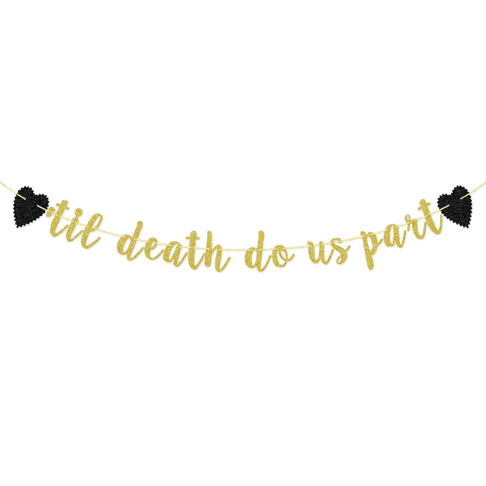 Til Death Do Us Part Banner, Halloween Wedding Banner, Bridal Shower, Bachelorette, Wedding Reception Decorations