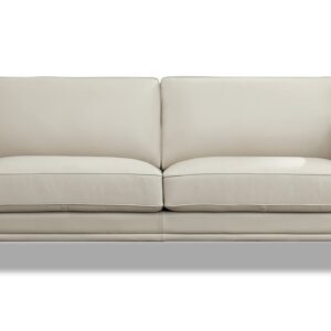 Hydeline Lyon Top Grain Leather Sofa Couch, 89", Vanilla, Feather Down, Memory Foam and Springs Seating