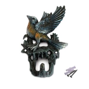 wintent antique cast iron bird wall hook single, rustic coat hooks for wall,decorative wall hook for hanging coats, towels, keys, ropes